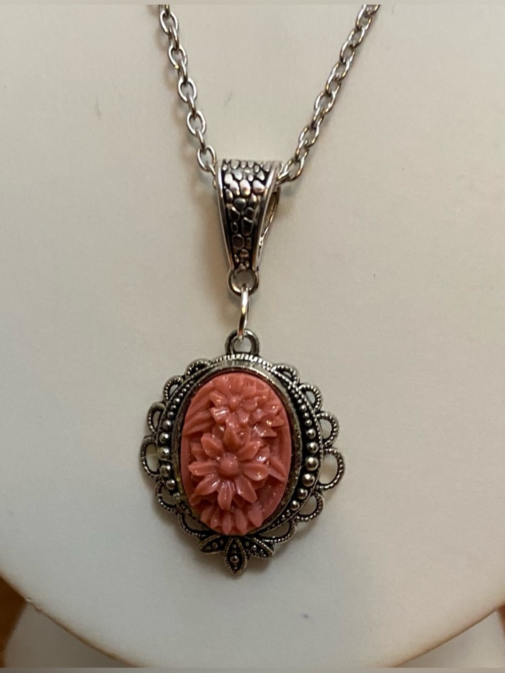 NEW Pink Cameo Necklace